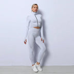 3PCS Yoga Set Seamless Sport Set Women Gym Clothing Leggings Women Crop Top Sports Bra Women Fitness Gym Set Womens Outfits Tracksuit - DanaFashionstore