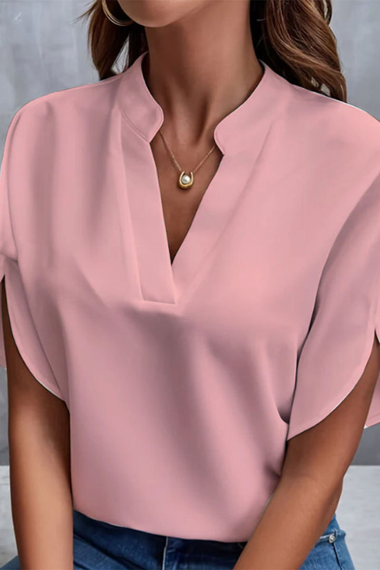 Summer Short-sleeved Chiffon Shirt New V-neck Shirt Women's Casual Versatile Clothing