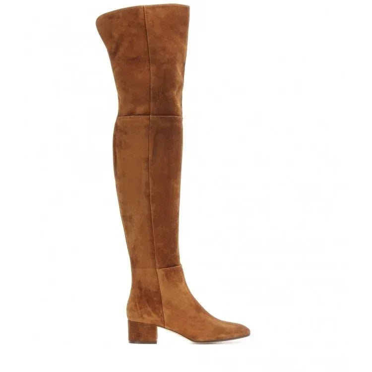 Flat Boots Over The Knee Boots Gray Women's Boots High Boots - DanaFashionstore