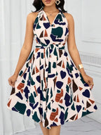 Casual Summer Vacation Dress Women 2026 - High Waist Flared Dress - DanaFashionstore