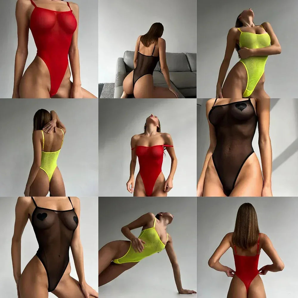 Sheer Mesh Backless Jumpsuit 2026 - Sexy Temptation Lingerie - DanaFashionstore