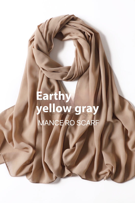 Pure Color Pearl Chiffon Scarf Headcloth Veil Chiffon Scarf