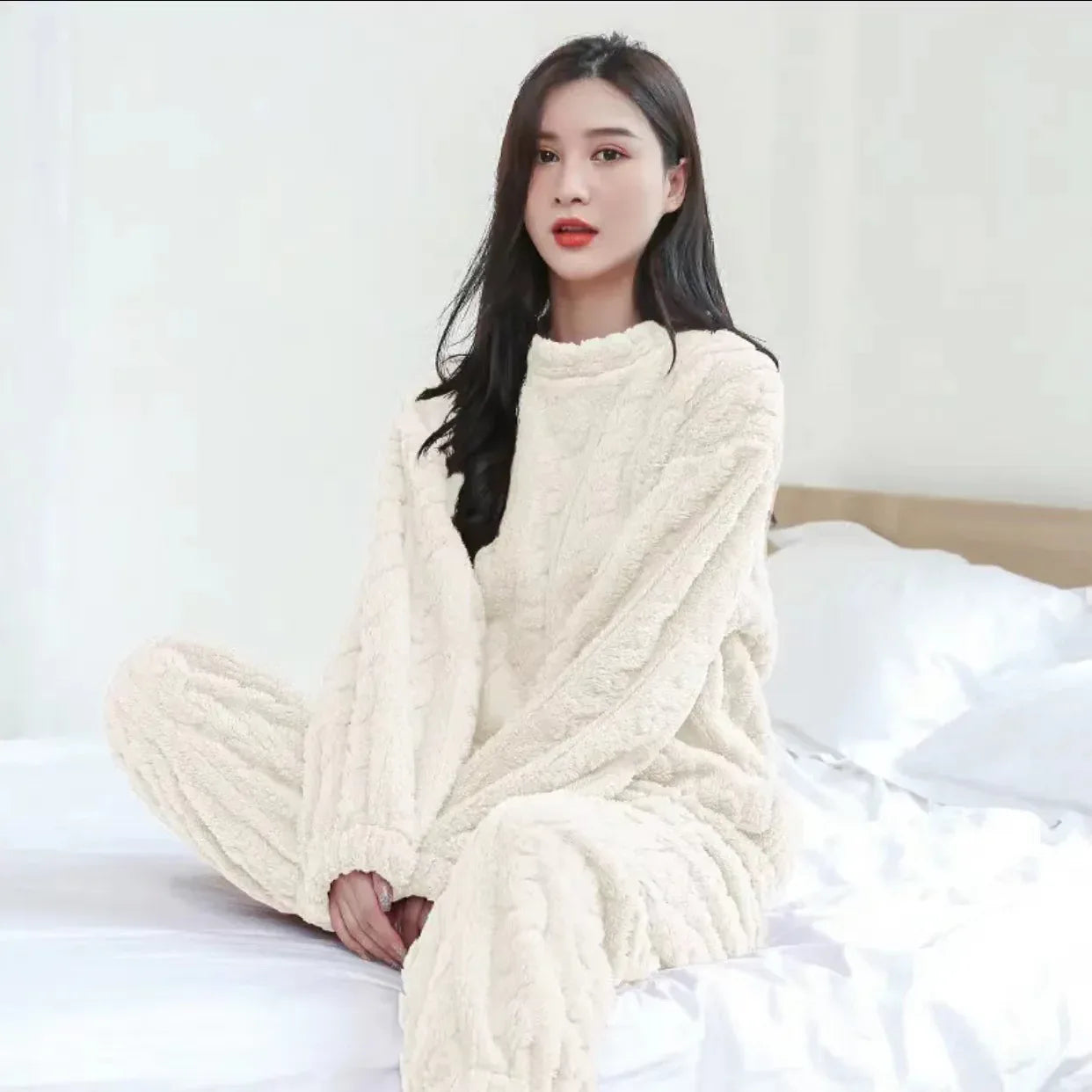 Loose Jacquard Warm Suit Warm Home Clothes - DanaFashionstore