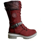 Plus Size Boots Women's Outer Wear Cloth Square Heel Side Zipper - DanaFashionstore