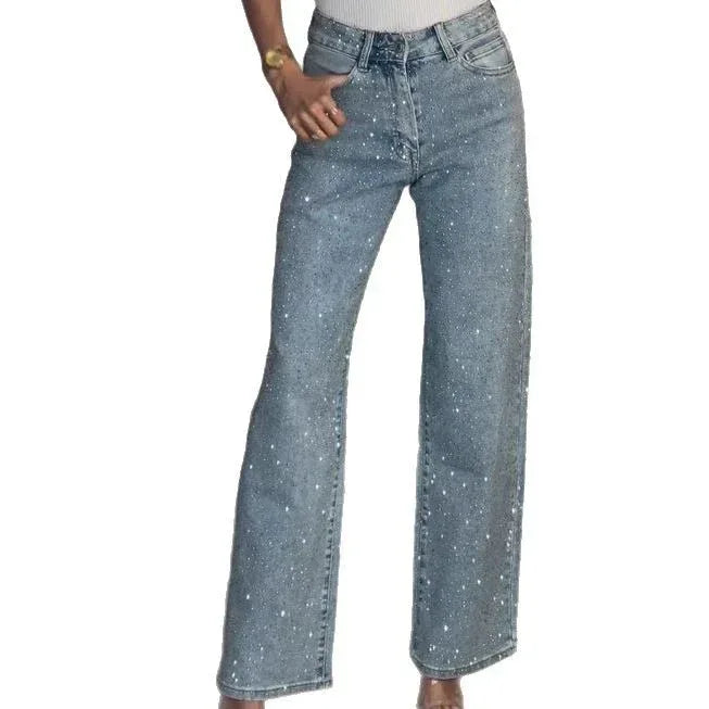 Women's High-end High Waist Straight Personalized Hot Girl High Street Trousers - DanaFashionstore