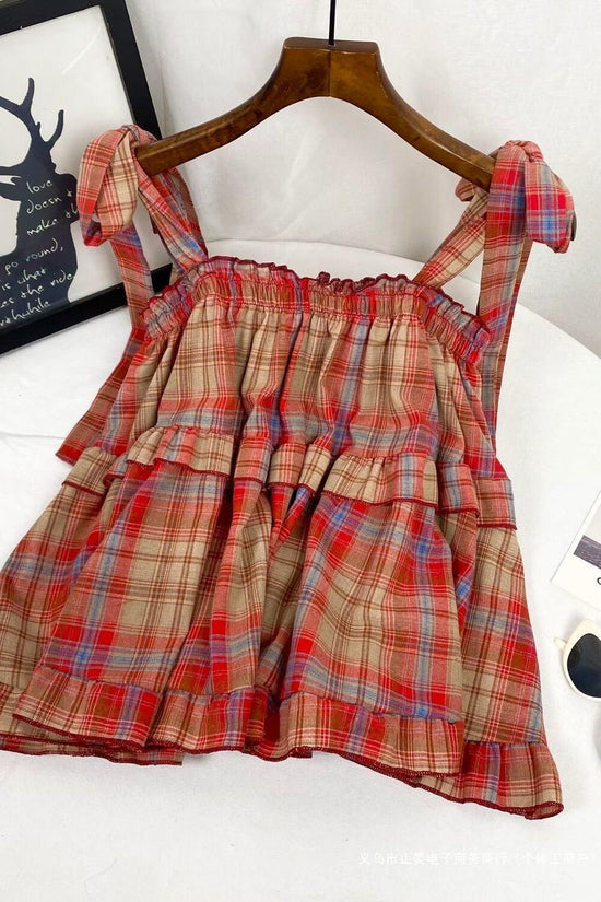 Sweet Girl Summer New Western Style Youthful-looking Ruffle Sleeveless Vest Women's Top