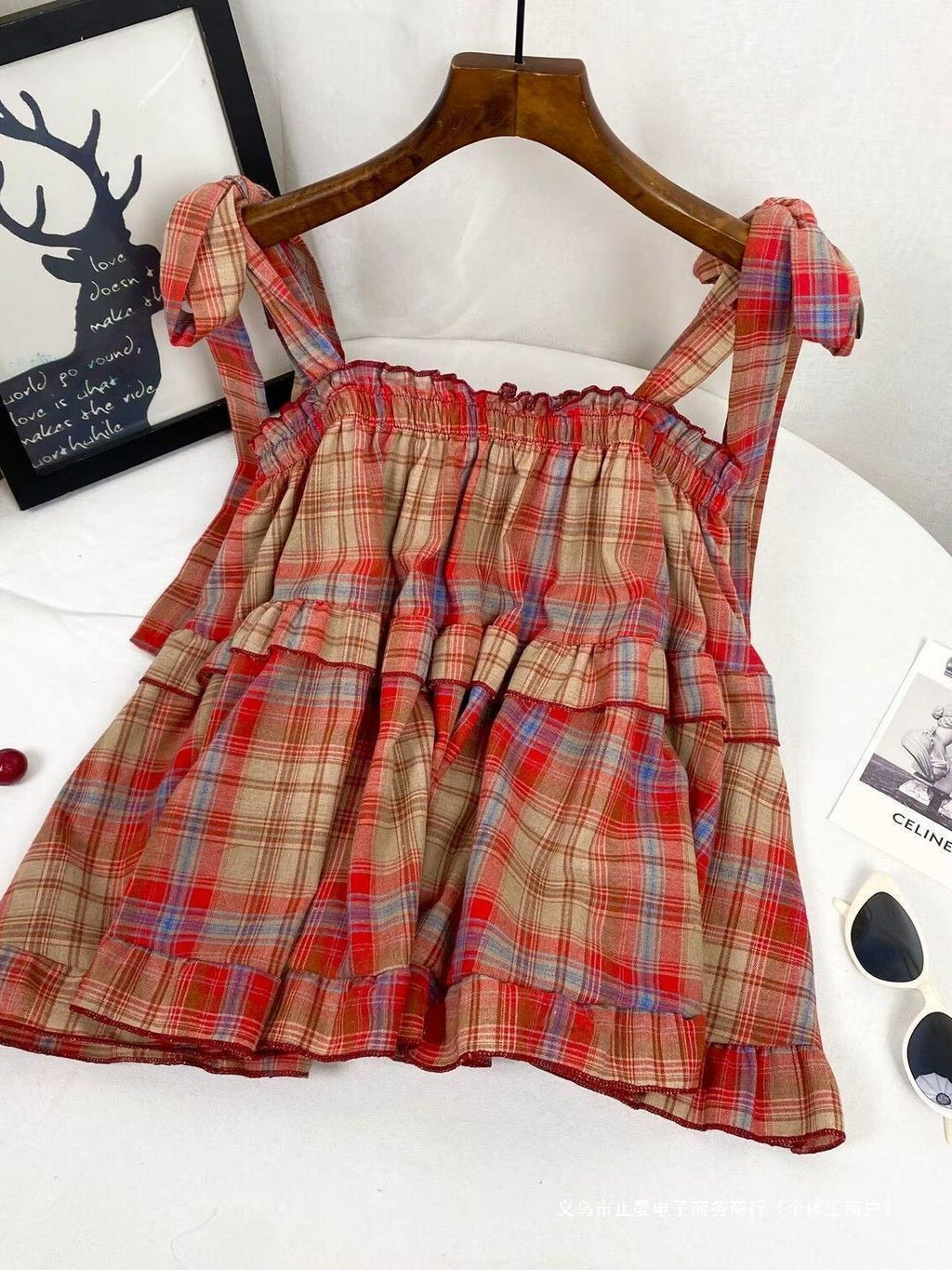 Sweet Girl Summer New Western Style Youthful-looking Ruffle Sleeveless Vest Women's Top - DanaFashionstore