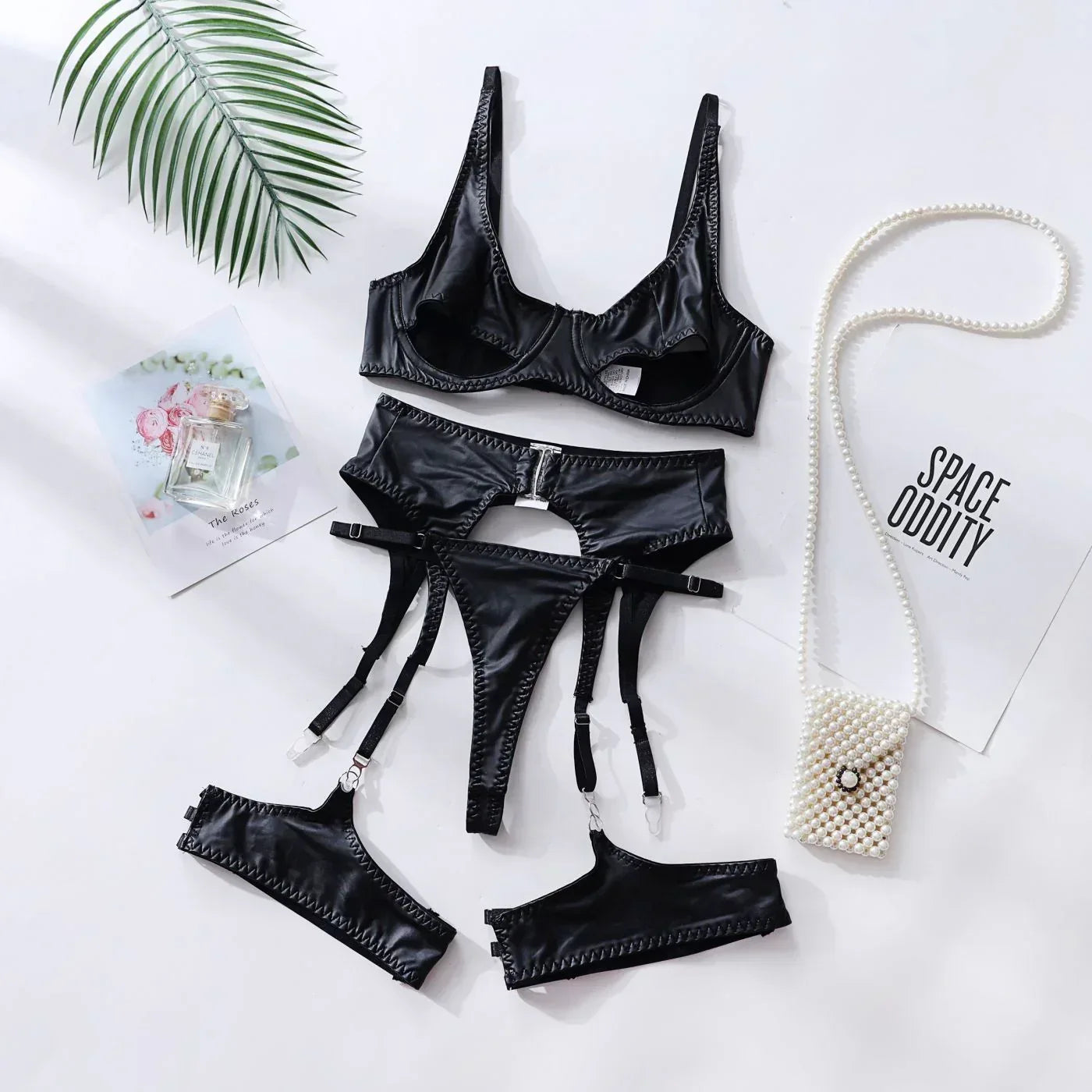 Lingerie Leather Patent Leather Seductive Set - DanaFashionstore
