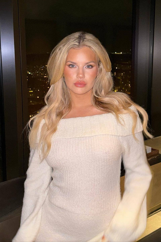 Off-the-shoulder Knitted Base Skirt Women