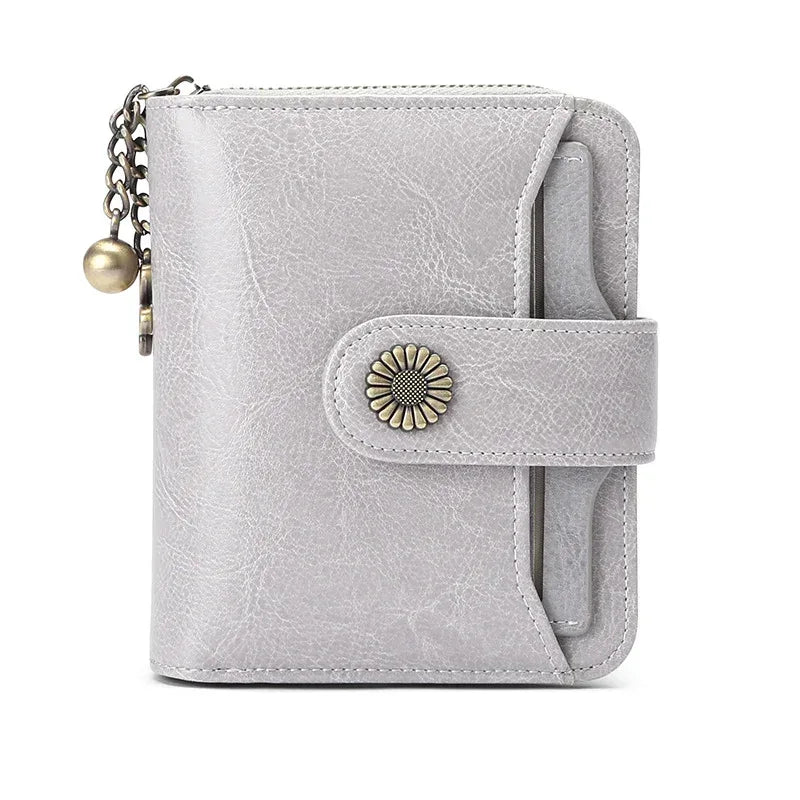 Oil Wax Genuine Leather Lady's Wallet European And American Style - DanaFashionstore