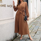 Women's Temperament Cross V-neck Swing Dress