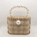 Hollow Pearl Buckle Birdcage Clutch - DanaFashionstore