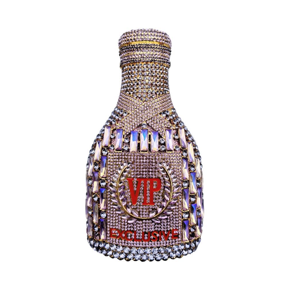 Champagne Bottle Diamond Hand Holding Dinner Bag - Dana Fashion