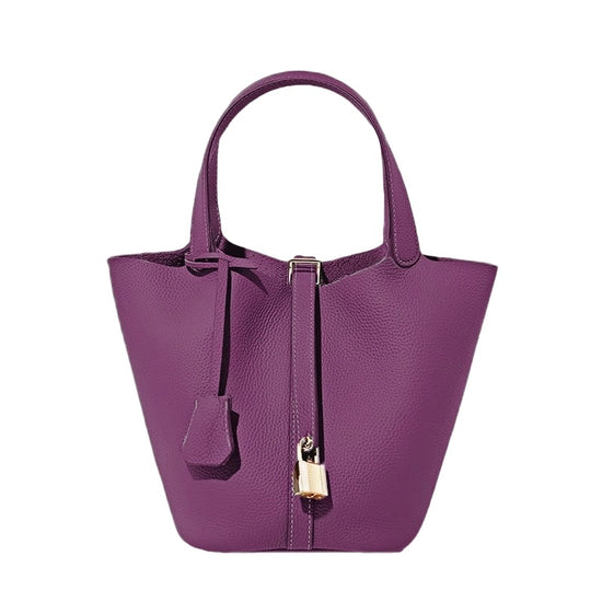 Basket Bag Palm Purple Blue Powder Yellow Ash Black White - Dana Fashion