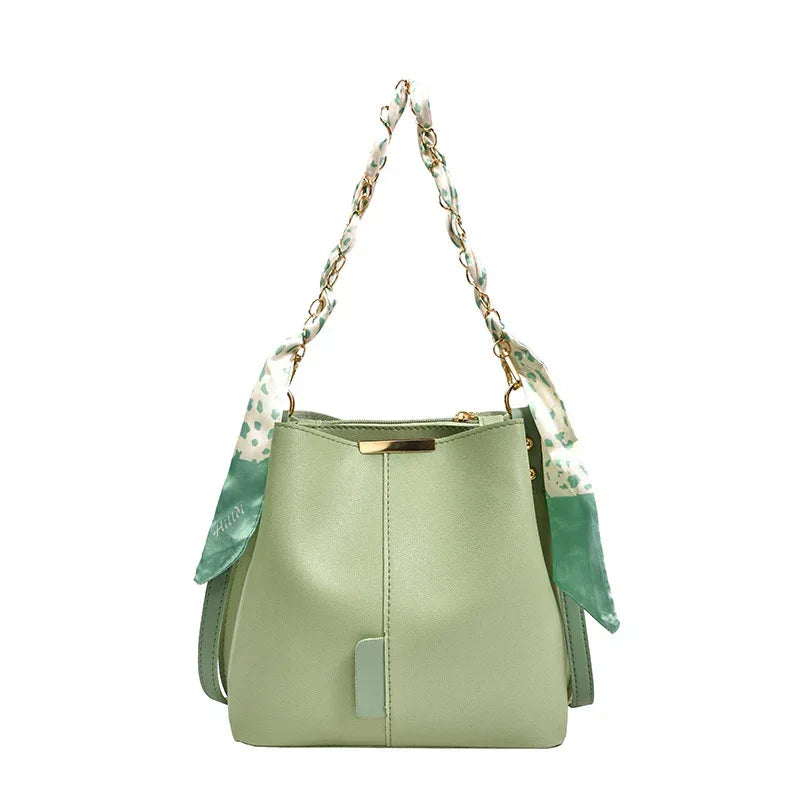 Fashion Big Bag Casual Women's Bag Fashion Retro Characteristic Messenger Bag Silk Scarf Portable Bucket Bag - DanaFashionstore