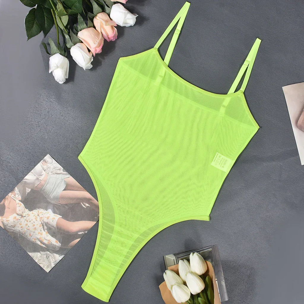 Sheer Mesh Backless Jumpsuit 2026 - Sexy Temptation Lingerie - DanaFashionstore