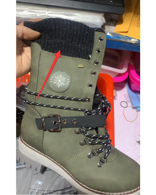 Plus Size Boots Women's Outer Wear Cloth Square Heel Side Zipper