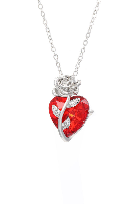 Punk Rose Love Necklace Fashion Personality Heart-shaped Clavicle Chain Pendant Necklace For Valentine's Day