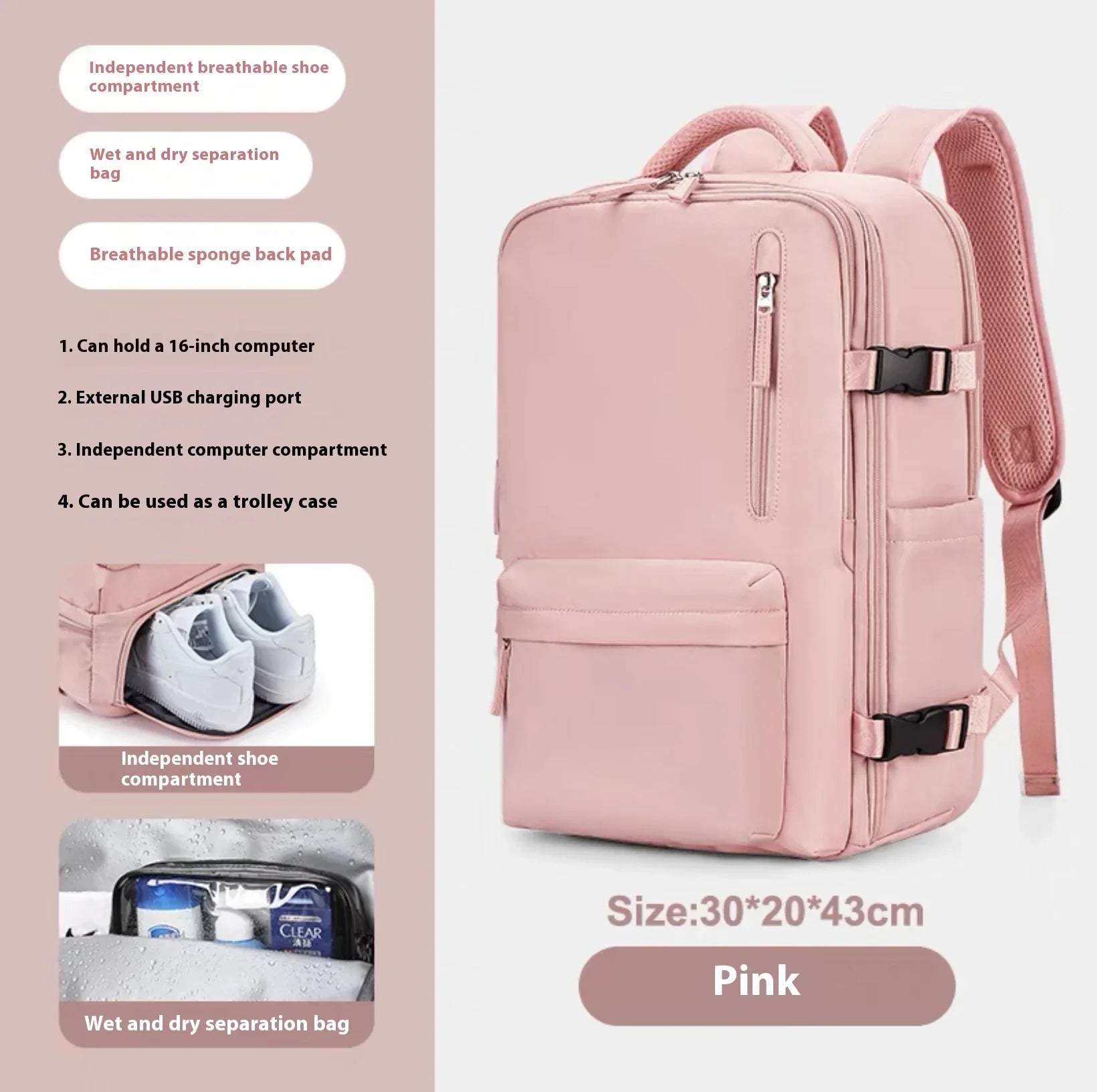 Fashion Large Capacity Travel Backpack Student School Bags - DanaFashionstore