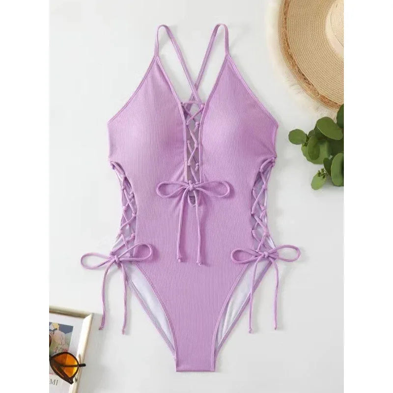 European And American Sexy Backless Siamese Bikini Swimsuit - DanaFashionstore