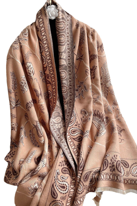 Women's Neck Warmer Office Blanket Cashmere-like Tassel Warm Scarf