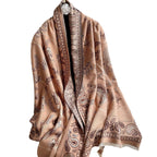 Women's Neck Warmer Office Blanket Cashmere-like Tassel Warm Scarf - DanaFashionstore
