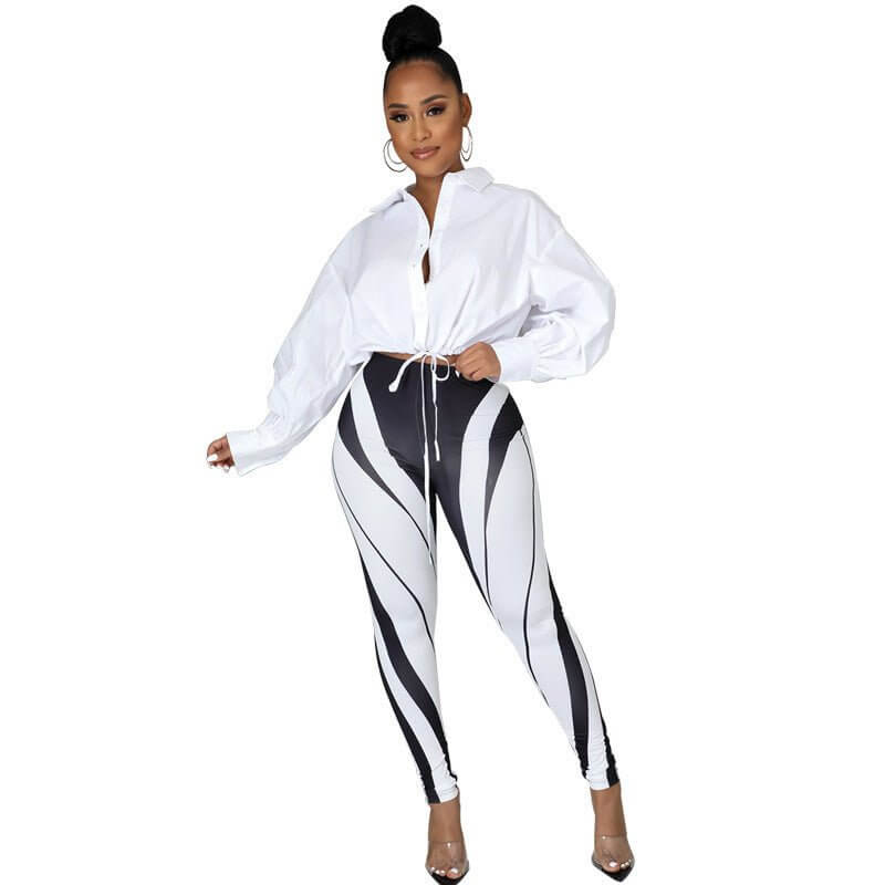 Early Autumn Fashion Autumn Clothes Fashion $59.00 Dana Fashion Color: 916white top Size: L Women's clothing Product information: Sleeve type: regular sleeve Main fabric composition: Polyester Fiber Size: S,M,L,XL,XXL Style type: temperament commute Style
