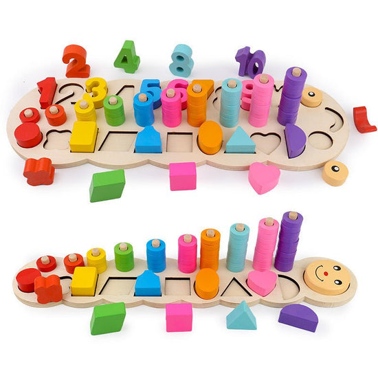 Early Childhood Education Wooden Logarithmic Board $30.39 Dana Fashion Color: 1style Baby & Mother Overview: Different colors of numbers, geometric figures, beads, through learning can be In order to let the baby recognize some graphic shapes and colors i