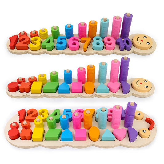 Early Childhood Education Wooden Logarithmic Board $30.39 Dana Fashion Color: 1style Baby & Mother Overview: Different colors of numbers, geometric figures, beads, through learning can be In order to let the baby recognize some graphic shapes and colors i