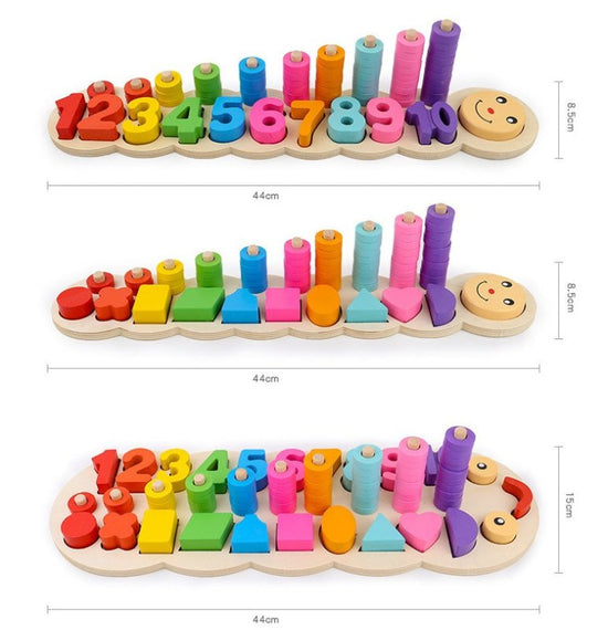 Early Childhood Education Wooden Logarithmic Board $30.39 Dana Fashion Color: 1style Baby & Mother Overview: Different colors of numbers, geometric figures, beads, through learning can be In order to let the baby recognize some graphic shapes and colors i