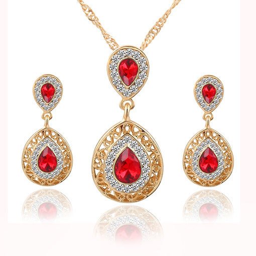 Earrings and Necklace Set Combination $25.00 Dana Fashion Color: Blue Women's Accessories Style: European and American Material: Alloy Treatment process: electroplating