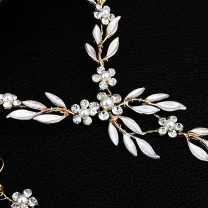 Earrings necklace bridal jewelry three - piece alloy plating European and American bride set jewelry setDana FashionDana Fashion{{ product_title Women's Accessories }} - Dana Fashion