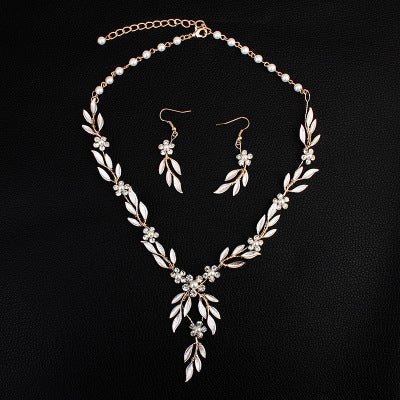 Earrings necklace bridal jewelry three - piece alloy plating European and American bride set jewelry setDana FashionDana Fashion{{ product_title Women's Accessories }} - Dana Fashion