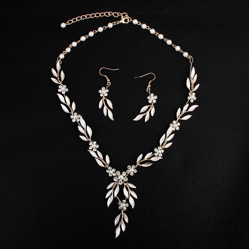 Earrings necklace bridal jewelry three - piece alloy plating European and American bride set jewelry setDana FashionDana Fashion{{ product_title Women's Accessories }} - Dana Fashion