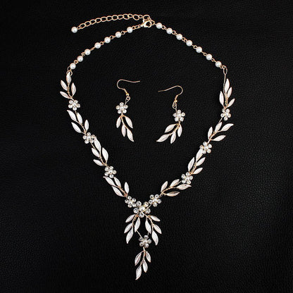 Earrings necklace bridal jewelry three - piece alloy plating European and American bride set jewelry setDana FashionDana Fashion{{ product_title Women's Accessories }} - Dana Fashion