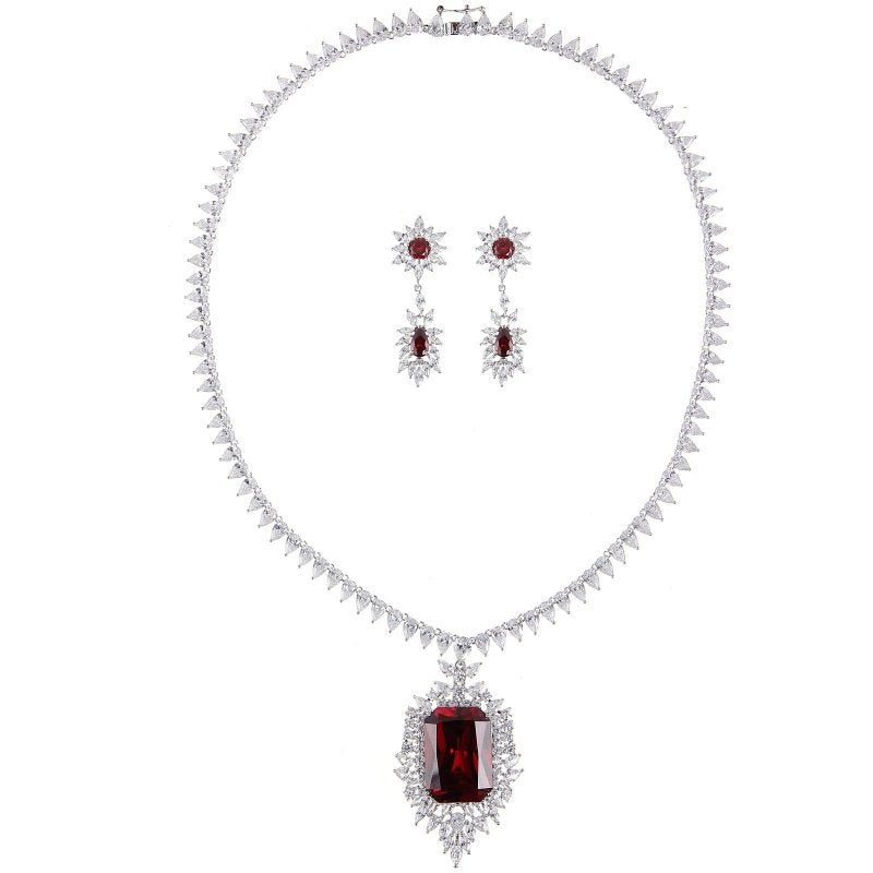 Earrings Set Toast Clothing Matching Set Gifts Fashion Jewelry Women $79.00 Dana Fashion Color: Red Women's Accessories Product information: Style: Europe and America Treatment process: inlaid with gems Style: Women's Set combination: earrings + item acce