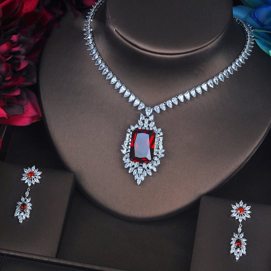 Earrings Set Toast Clothing Matching Set Gifts Fashion Jewelry Women $79.00 Dana Fashion Color: Red Women's Accessories Product information: Style: Europe and America Treatment process: inlaid with gems Style: Women's Set combination: earrings + item acce