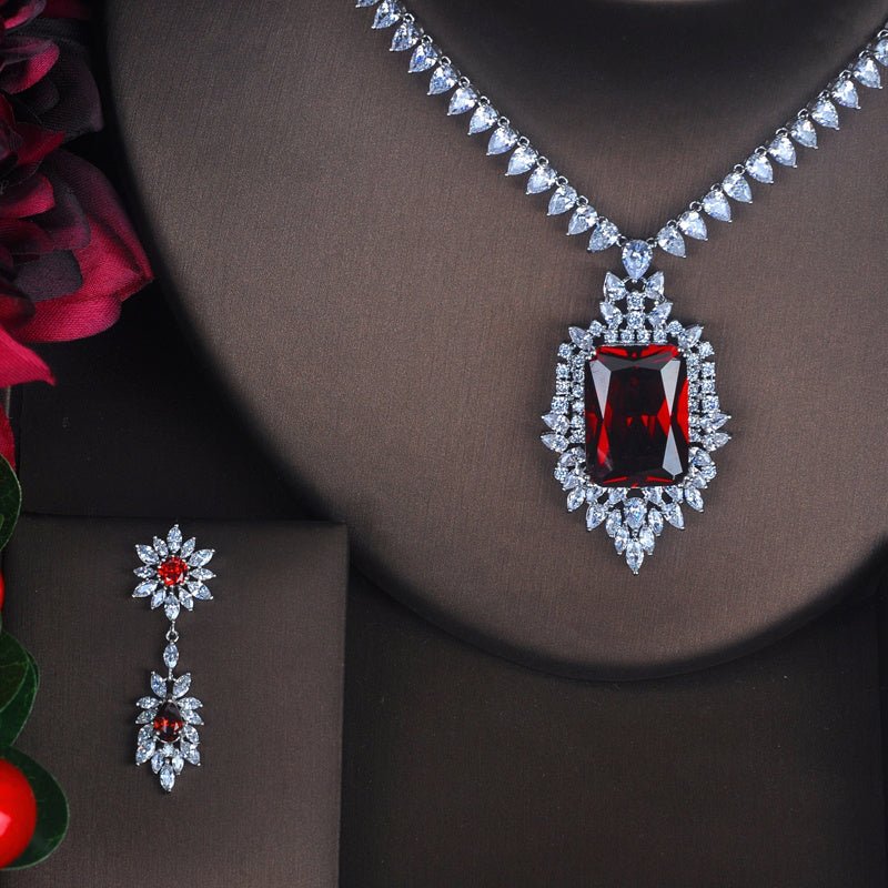 Earrings Set Toast Clothing Matching Set Gifts Fashion Jewelry Women $79.00 Dana Fashion Color: Red Women's Accessories Product information: Style: Europe and America Treatment process: inlaid with gems Style: Women's Set combination: earrings + item acce