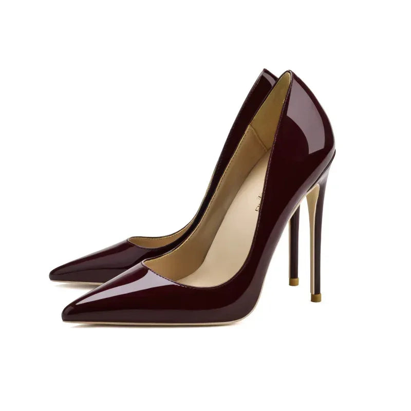 Stiletto High Heels Large Size Cross-border Black Patent Leather Shoes - DanaFashionstore
