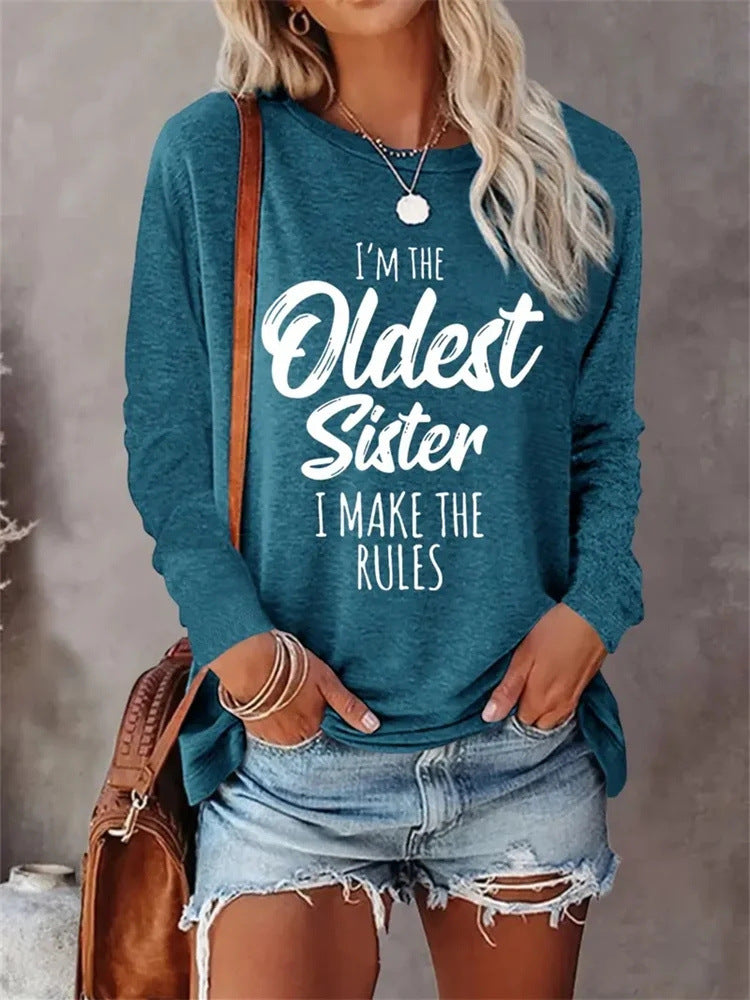 Retro Casual 3D Digital-Print Fashion Womens Crew-Neck T-Shirt Top