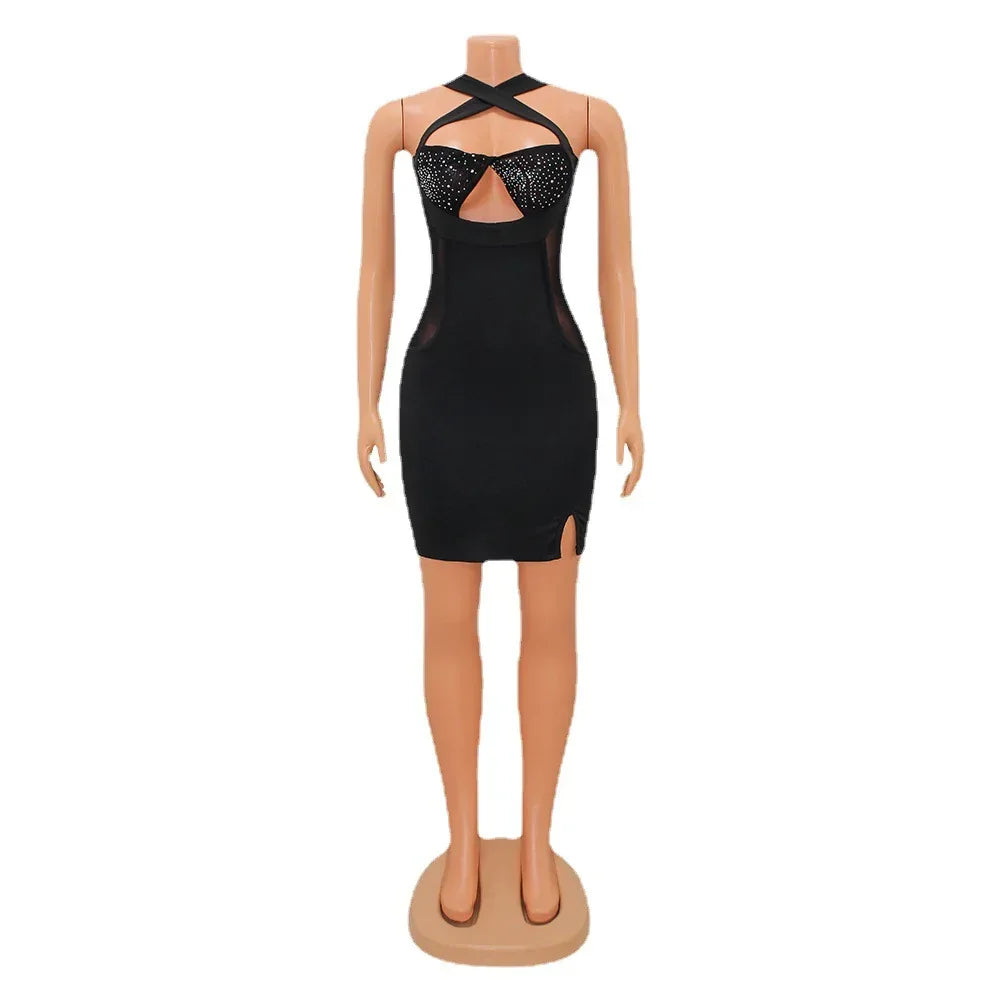 Sling Hot Drilling Nightclub Dress Women - DanaFashionstore