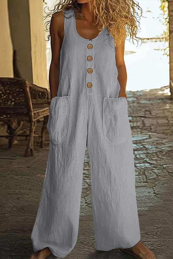 Sleeveless Casual One-piece Wide Leg Jumpsuit