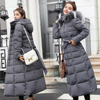 Slim-Fit Over-Knee Padded Cotton Coat 2026 - Long Winter Jacket - DanaFashionstore