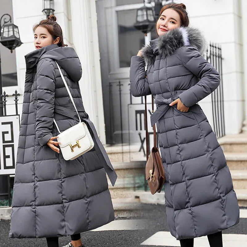 Slim-Fit Over-Knee Padded Cotton Coat 2026 - Long Winter Jacket - DanaFashionstore