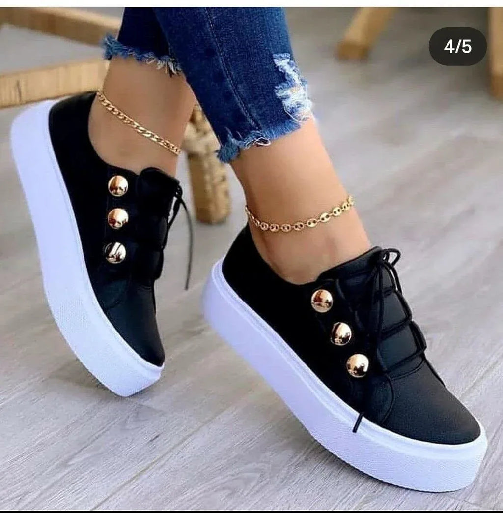 One-foot Square-toe Loafers White Shoes Soft Platform Platform - DanaFashionstore