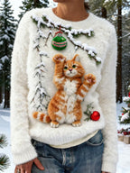 Womens Printed Christmas Flannel Hoodie Top - DanaFashionstore