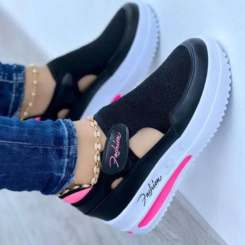 Flat Fly Knit Breathable Velcro Casual Mesh Shoes - DanaFashionstore