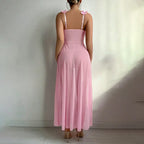 Sexy Slit See-through Suspender Skirt Long Skirt T Back Sexy Nightdress Two-piece Set - DanaFashionstore