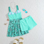 European And American-style Printed Dress-style Swimsuit For Women