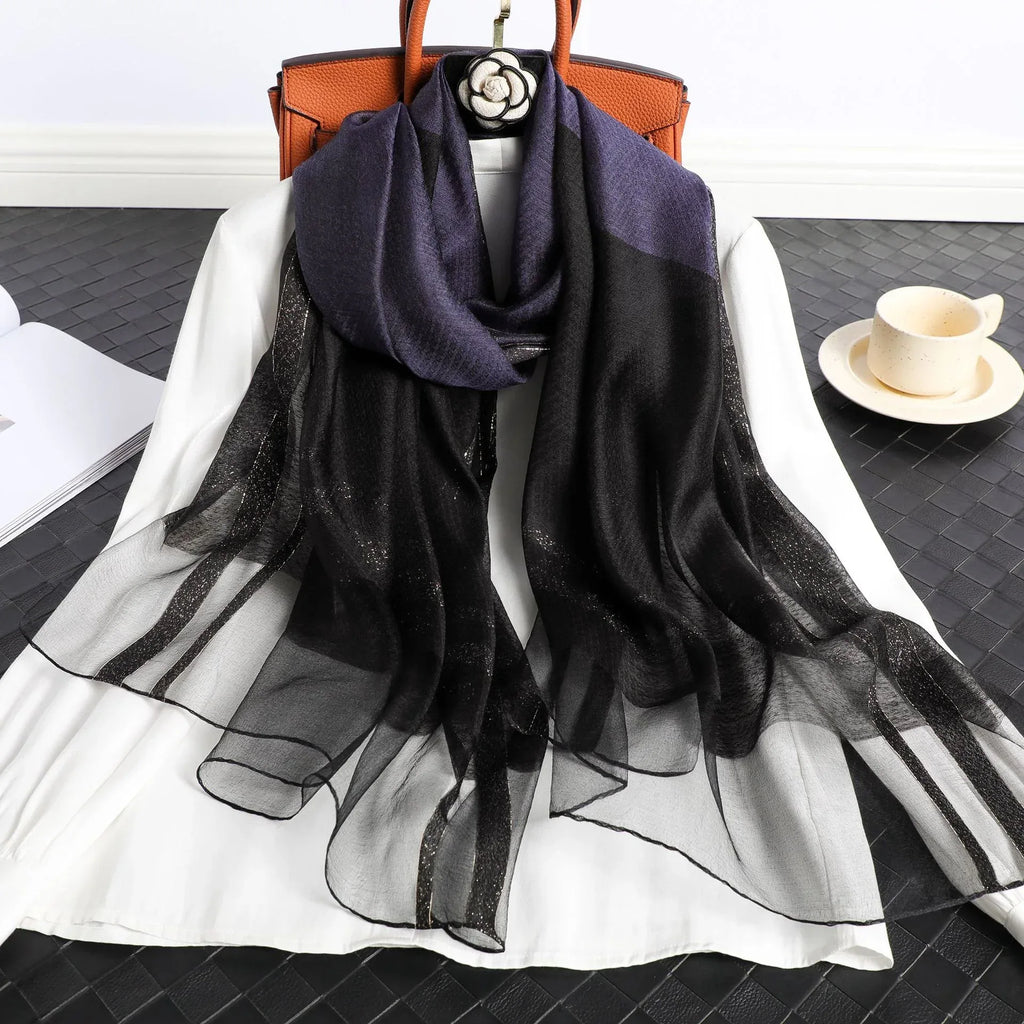 Women's Korean Style Silk Plaid Scarf - DanaFashionstore